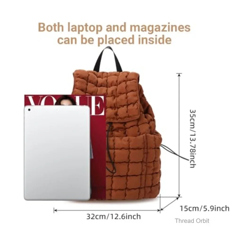 Lightweight Quilted Puffer Backpack Laptop Daypack Travel Hiking Gym Amazon.com | XSUIOY Quilted Backpack Purse for Women Small  main image 2